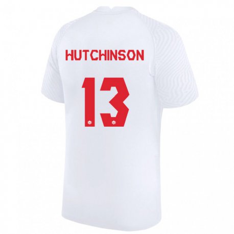 Kandiny Férfi Kanadai Atiba Hutchinson #13 Fehér Idegenbeli Jersey 22-24 Mez Póló Ing