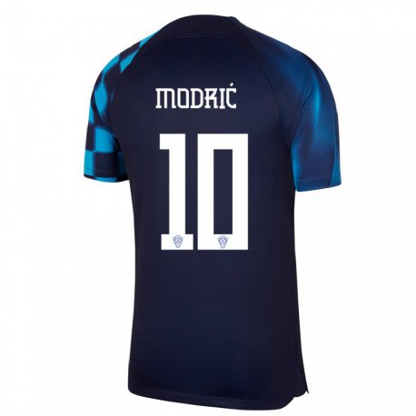 Kandiny Férfi Horvát Luka Modric #10 Sötétkék Idegenbeli Jersey 22-24 Mez Póló Ing
