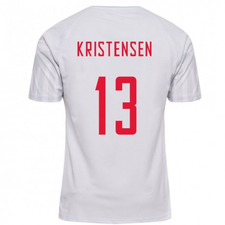 Kandiny Férfi Dán Rasmus Kristensen #13 Fehér Idegenbeli Jersey 22-24 Mez Póló Ing