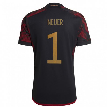Kandiny Férfi Német Manuel Neuer #1 Fekete Barna Idegenbeli Jersey 22-24 Mez Póló Ing