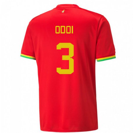 Kandiny Férfi Ghánai Denis Odoi #3 Piros Idegenbeli Jersey 22-24 Mez Póló Ing