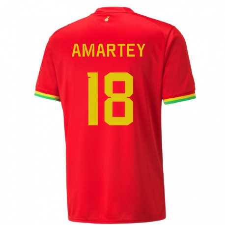 Kandiny Férfi Ghánai Daniel Amartey #18 Piros Idegenbeli Jersey 22-24 Mez Póló Ing