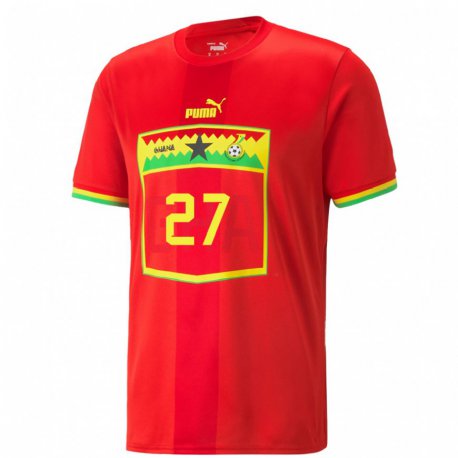 Kandiny Férfi Ghánai Antoine Semenyo #27 Piros Idegenbeli Jersey 22-24 Mez Póló Ing