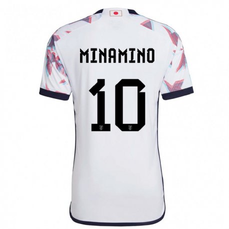 Kandiny Férfi Japán Takumi Minamino #10 Fehér Idegenbeli Jersey 22-24 Mez Póló Ing