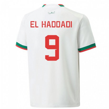 Kandiny Férfi Marokkói Munir El Haddadi #9 Fehér Idegenbeli Jersey 22-24 Mez Póló Ing