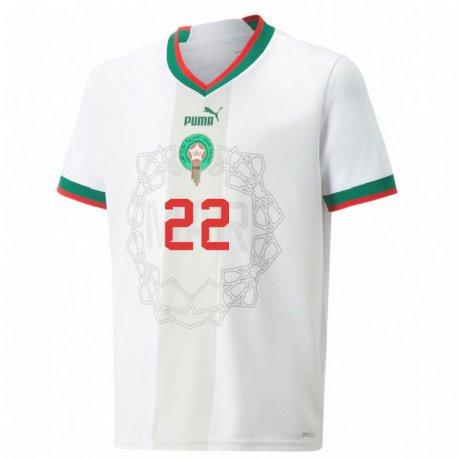Kandiny Férfi Marokkói Anas Zniti #22 Fehér Idegenbeli Jersey 22-24 Mez Póló Ing
