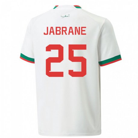 Kandiny Férfi Marokkói Yahya Jabrane #25 Fehér Idegenbeli Jersey 22-24 Mez Póló Ing