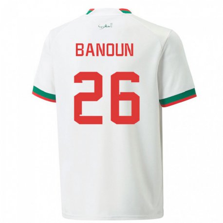 Kandiny Férfi Marokkói Badr Banoun #26 Fehér Idegenbeli Jersey 22-24 Mez Póló Ing