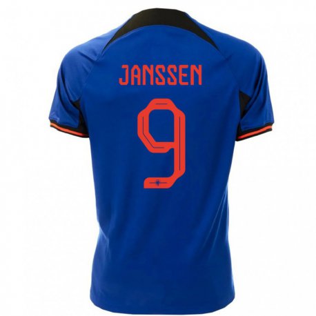 Kandiny Férfi Holland Vincent Janssen #9 Királykék Idegenbeli Jersey 22-24 Mez Póló Ing
