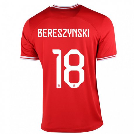 Kandiny Férfi Lengyel Bartosz Bereszynski #18 Piros Idegenbeli Jersey 22-24 Mez Póló Ing