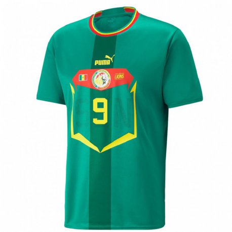 Kandiny Férfi Szenegáli Boulaye Dia #9 Zöld Idegenbeli Jersey 22-24 Mez Póló Ing