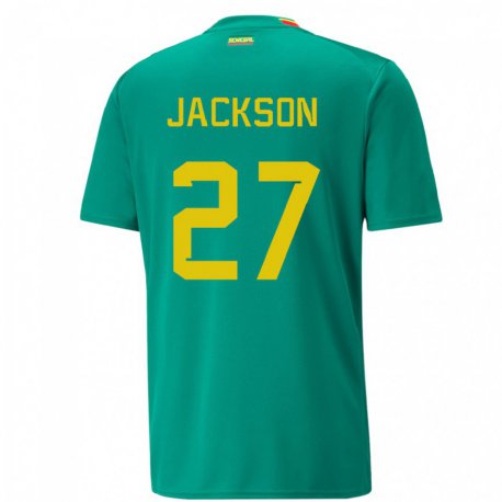 Kandiny Férfi Szenegáli Nicolas Jackson #27 Zöld Idegenbeli Jersey 22-24 Mez Póló Ing