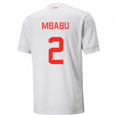 Kandiny Férfi Svájci Kevin Mbabu #2 Fehér Idegenbeli Jersey 22-24 Mez Póló Ing
