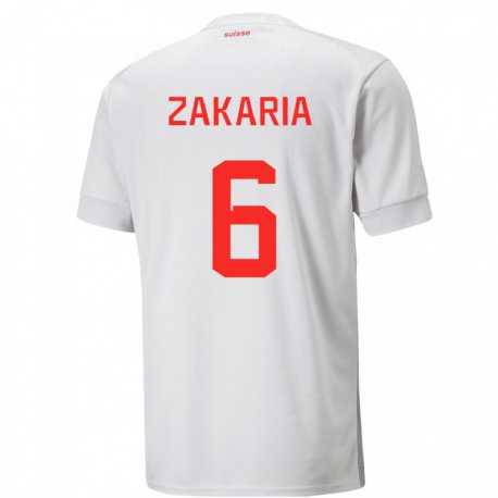 Kandiny Férfi Svájci Denis Zakaria #6 Fehér Idegenbeli Jersey 22-24 Mez Póló Ing