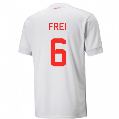 Kandiny Férfi Svájci Fabian Frei #6 Fehér Idegenbeli Jersey 22-24 Mez Póló Ing