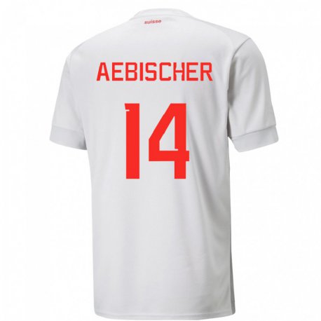 Kandiny Férfi Svájci Michel Aebischer #14 Fehér Idegenbeli Jersey 22-24 Mez Póló Ing