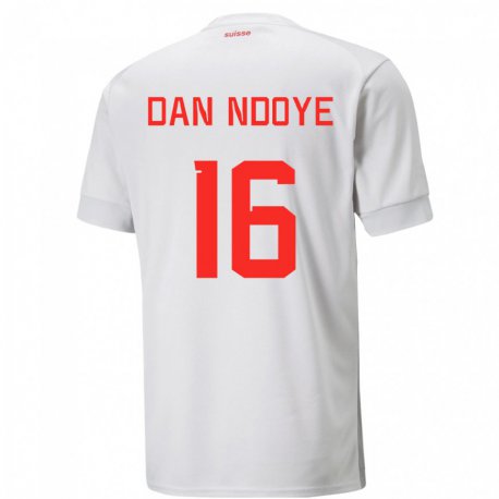 Kandiny Férfi Svájci Dan Ndoye #16 Fehér Idegenbeli Jersey 22-24 Mez Póló Ing