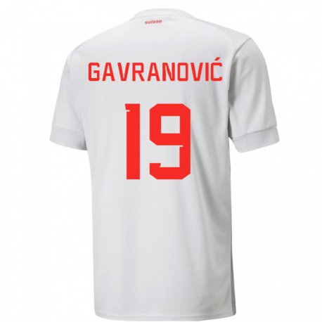 Kandiny Férfi Svájci Mario Gavranovic #19 Fehér Idegenbeli Jersey 22-24 Mez Póló Ing