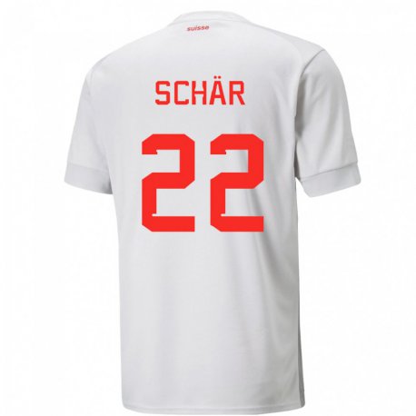 Kandiny Férfi Svájci Fabian Schar #22 Fehér Idegenbeli Jersey 22-24 Mez Póló Ing