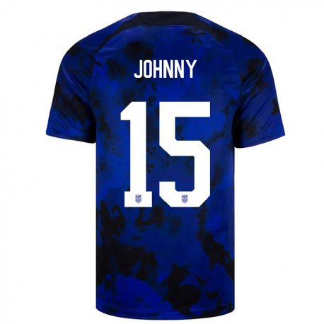 Kandiny Férfi Amerikai Johnny #15 Királykék Idegenbeli Jersey 22-24 Mez Póló Ing