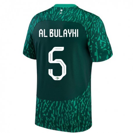 Kandiny Férfi Szaúd-arábiai Ali Al Bulayhi #5 Sötétzöld Idegenbeli Jersey 22-24 Mez Póló Ing