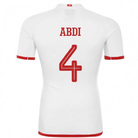 Kandiny Férfi Tunéziai Ali Abdi #4 Fehér Idegenbeli Jersey 22-24 Mez Póló Ing
