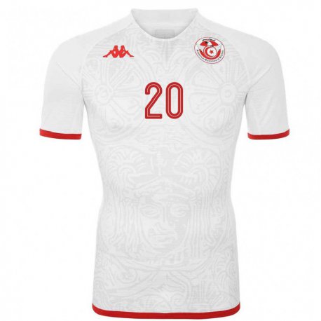 Kandiny Férfi Tunéziai Mohamed Drager #20 Fehér Idegenbeli Jersey 22-24 Mez Póló Ing