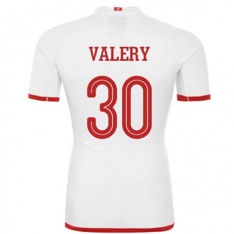 Kandiny Férfi Tunéziai Yann Valery #30 Fehér Idegenbeli Jersey 22-24 Mez Póló Ing