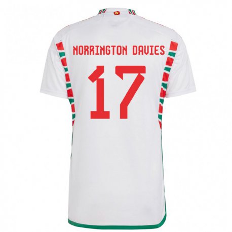 Kandiny Férfi Walesi Rhys Norrington Davies #17 Fehér Idegenbeli Jersey 22-24 Mez Póló Ing