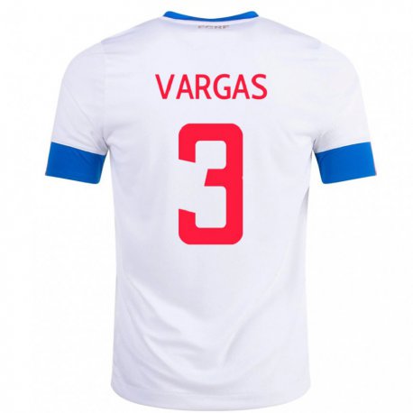 Kandiny Férfi Costa Rica Juan Pablo Vargas #3 Fehér Idegenbeli Jersey 22-24 Mez Póló Ing