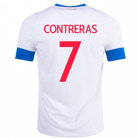Kandiny Férfi Costa Rica Anthony Contreras #7 Fehér Idegenbeli Jersey 22-24 Mez Póló Ing