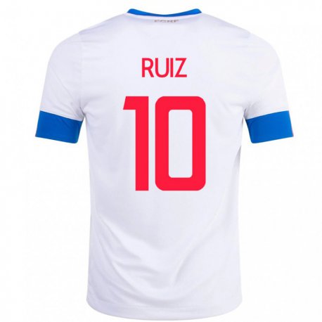 Kandiny Férfi Costa Rica Bryan Ruiz #10 Fehér Idegenbeli Jersey 22-24 Mez Póló Ing