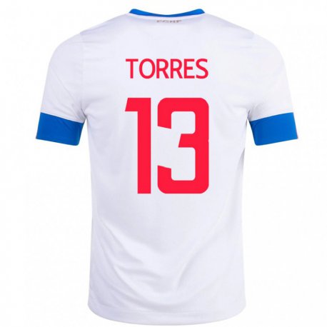 Kandiny Férfi Costa Rica Gerson Torres #13 Fehér Idegenbeli Jersey 22-24 Mez Póló Ing