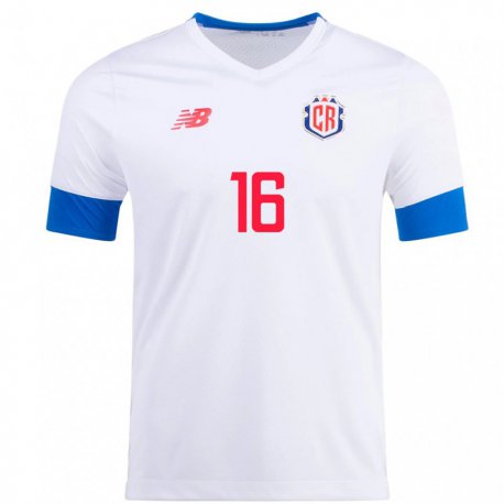 Kandiny Férfi Costa Rica Aaron Suarez #16 Fehér Idegenbeli Jersey 22-24 Mez Póló Ing