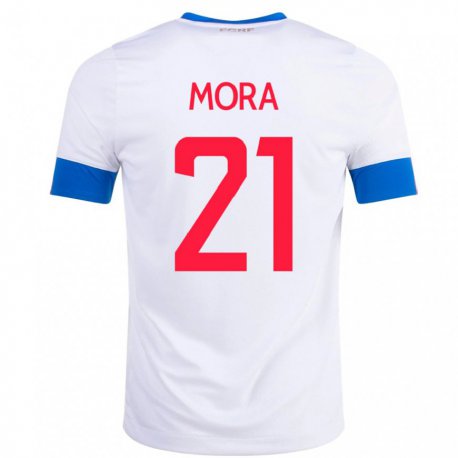 Kandiny Férfi Costa Rica Carlos Mora #21 Fehér Idegenbeli Jersey 22-24 Mez Póló Ing