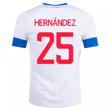 Kandiny Férfi Costa Rica Anthony Hernandez #25 Fehér Idegenbeli Jersey 22-24 Mez Póló Ing