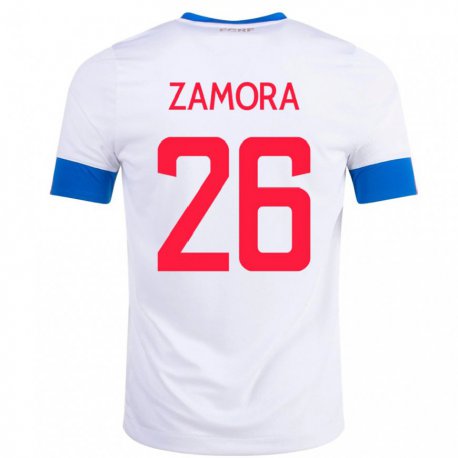 Kandiny Férfi Costa Rica Alvaro Zamora #26 Fehér Idegenbeli Jersey 22-24 Mez Póló Ing