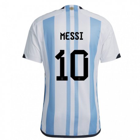 Kandiny Női Argentin Lionel Messi #10 Fehér ég Kék Hazai Jersey 22-24 Mez Póló Ing