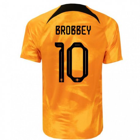 Kandiny Női Holland Brian Brobbey #10 Lézer Narancs Hazai Jersey 22-24 Mez Póló Ing