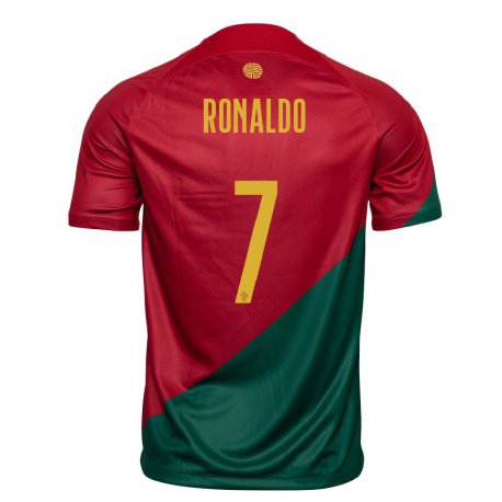 Kandiny Női Portugál Cristiano Ronaldo #7 Piros Zöld Hazai Jersey 22-24 Mez Póló Ing