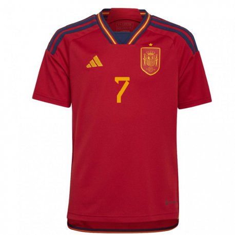 Kandiny Női Spanyol Alvaro Morata #7 Piros Hazai Jersey 22-24 Mez Póló Ing
