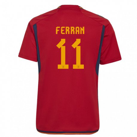 Kandiny Női Spanyol Ferran Torres #11 Piros Hazai Jersey 22-24 Mez Póló Ing