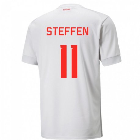 Kandiny Női Svájci Renato Steffen #11 Fehér Idegenbeli Jersey 22-24 Mez Póló Ing