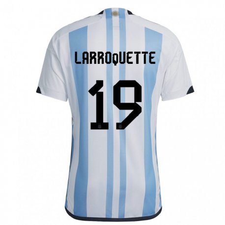 Kandiny Gyermek Argentin Mariana Larroquette #19 Fehér ég Kék Hazai Jersey 22-24 Mez Póló Ing