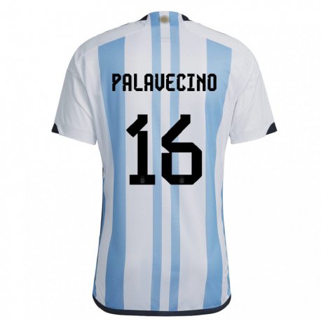 Kandiny Gyermek Argentin Nicolas Palavecino #16 Fehér ég Kék Hazai Jersey 22-24 Mez Póló Ing