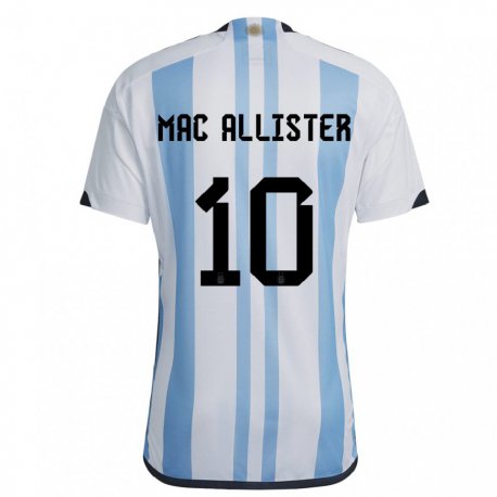 Kandiny Gyermek Argentin Alexis Mac Allister #10 Fehér ég Kék Hazai Jersey 22-24 Mez Póló Ing