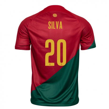 Kandiny Gyermek Portugál Fabio Silva #20 Piros Zöld Hazai Jersey 22-24 Mez Póló Ing