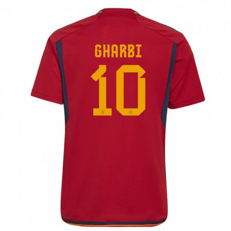 Kandiny Gyermek Spanyol Ismael Gharbi #10 Piros Hazai Jersey 22-24 Mez Póló Ing