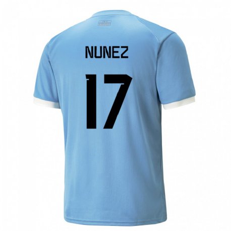 Kandiny Gyermek Uruguayi Facundo Nunez #17 Kék Hazai Jersey 22-24 Mez Póló Ing
