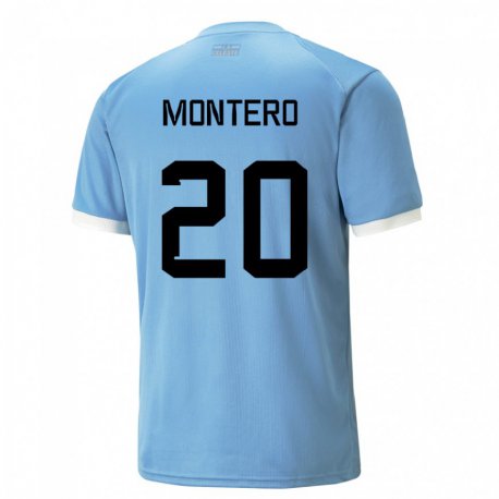 Kandiny Gyermek Uruguayi Alfonso Montero #20 Kék Hazai Jersey 22-24 Mez Póló Ing
